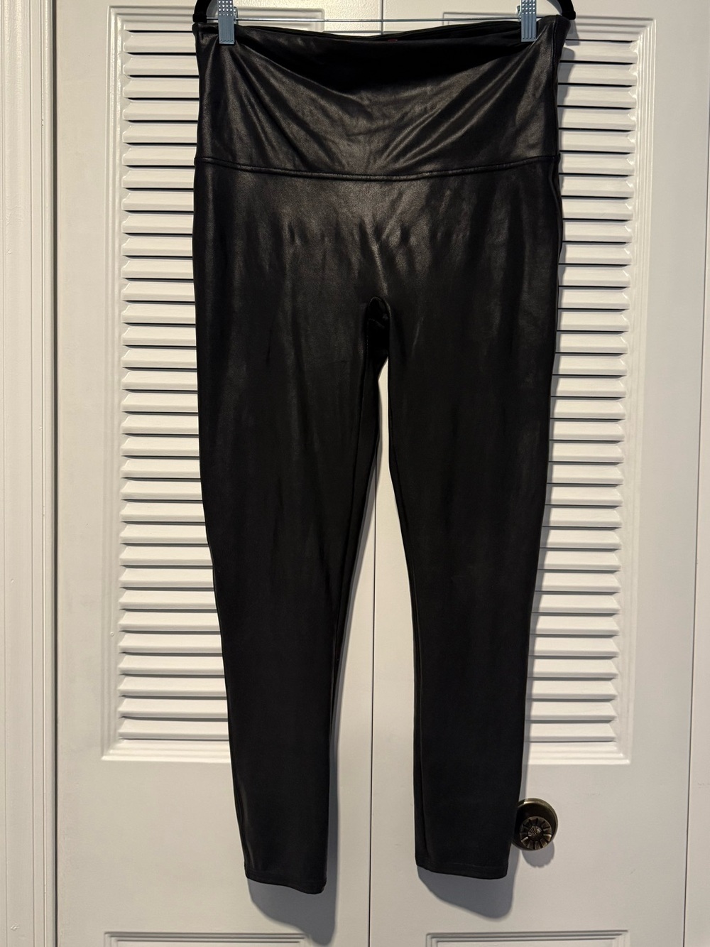 Spanx Black Faux Leather High-Waist Leggings
